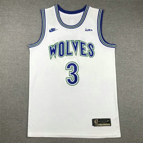 NBA 3 McDANIELS Timberwolves 2023-24 Classic Maillot blanc brodé